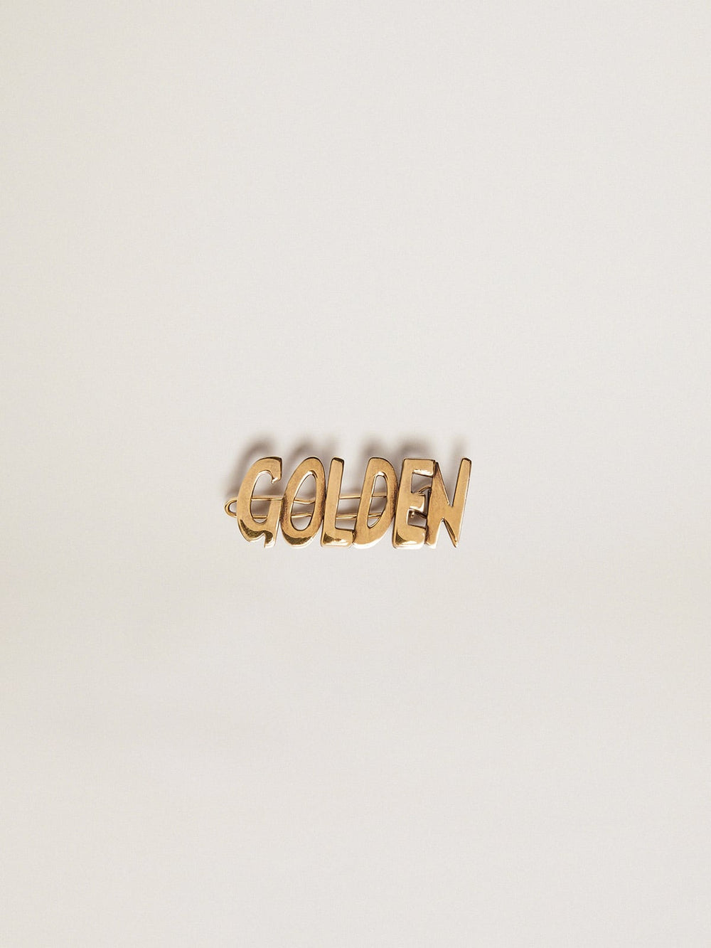 Men's lace lock with clip in old gold color with Golden lettering