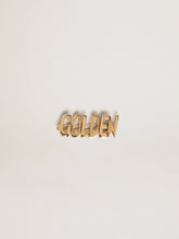 Men's lace lock with clip in old gold color with Golden lettering