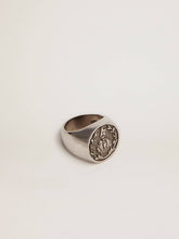 Men's signet ring in antique silver color