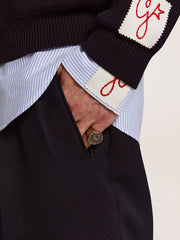 Men's signet ring in antique silver color