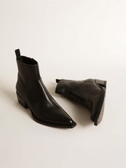 Men’s low Debbie boots in black leather