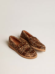Men's Jerry loafers in leopard-print pony skin