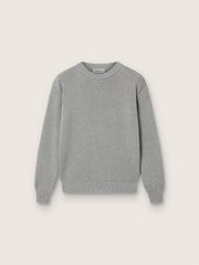 Unisex Golden sweater for kids in ribbed gray melange with logo on the back