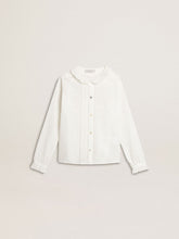 Girls' white broderie anglaise cotton shirt