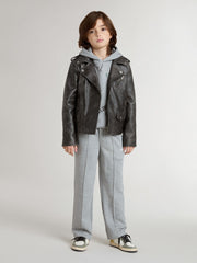 Kids’ gray sweatshirt with multicolor printed lettering