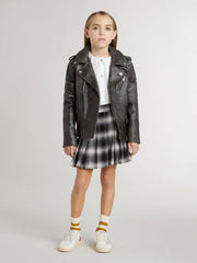 Boys’ biker jacket in distressed leather