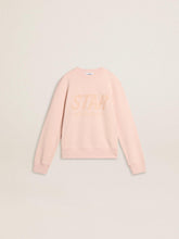 Girls' pink-colored sweatshirt with pink front lettering