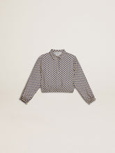 Girls' polo shirt with geometric print