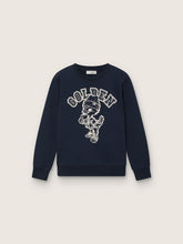 Journey crew neck sweatshirt for boys in navy blue cotton with mascot print
