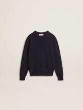 Boys’ blue crew-neck sweater with 'Golden' lettering on the back