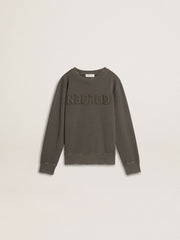 Kids’ gray sweatshirt with raised logo