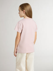 Girls' pink T-shirt with white print