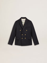 Boys' dark blue double-breasted blazer