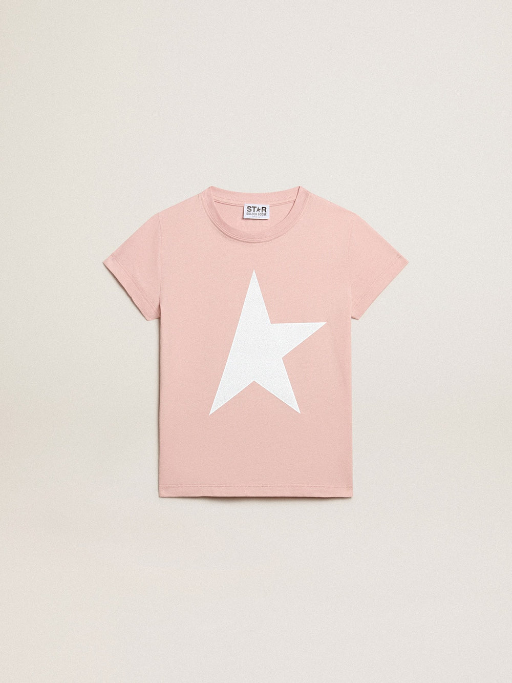 Girls’ pink T-shirt with white logo and maxi star