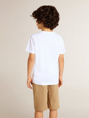 Boys' white T-shirt with multicolored Golden print