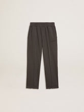 Kids' military-green jogging pants with embroidery