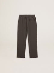 Kids' military-green jogging pants with embroidery