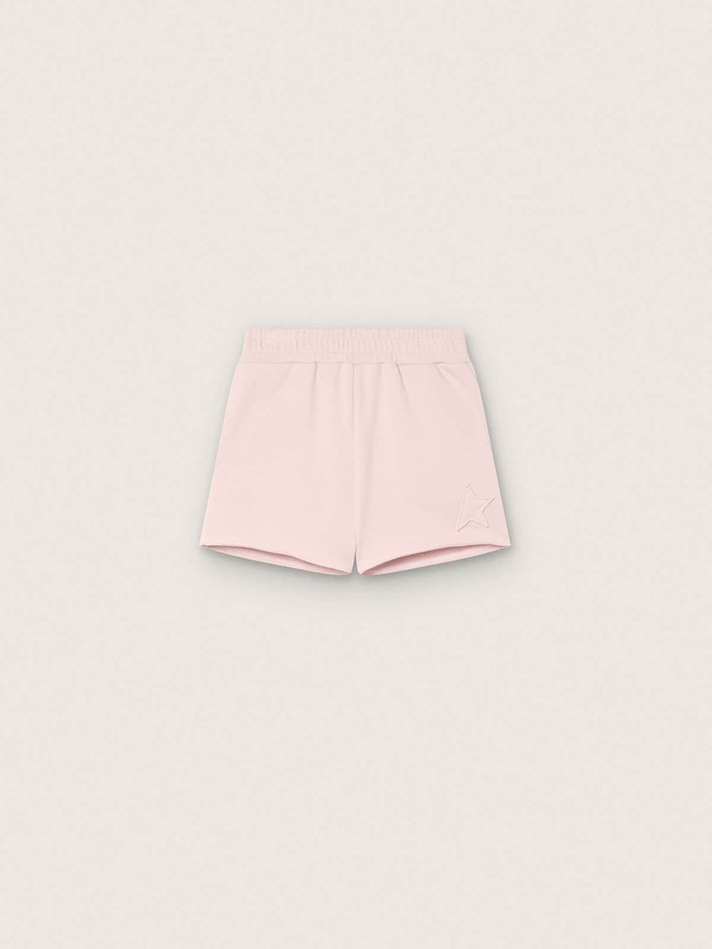 Star girls’ shorts in pink cotton with patch and logo
