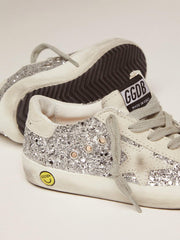 Junior Super-Star with silver glitter and suede details