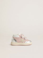 Junior June in pink leather with metallic leather inserts and suede star