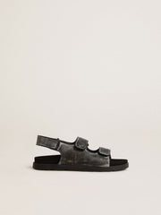 Noa Junior sandals in distressed black leather