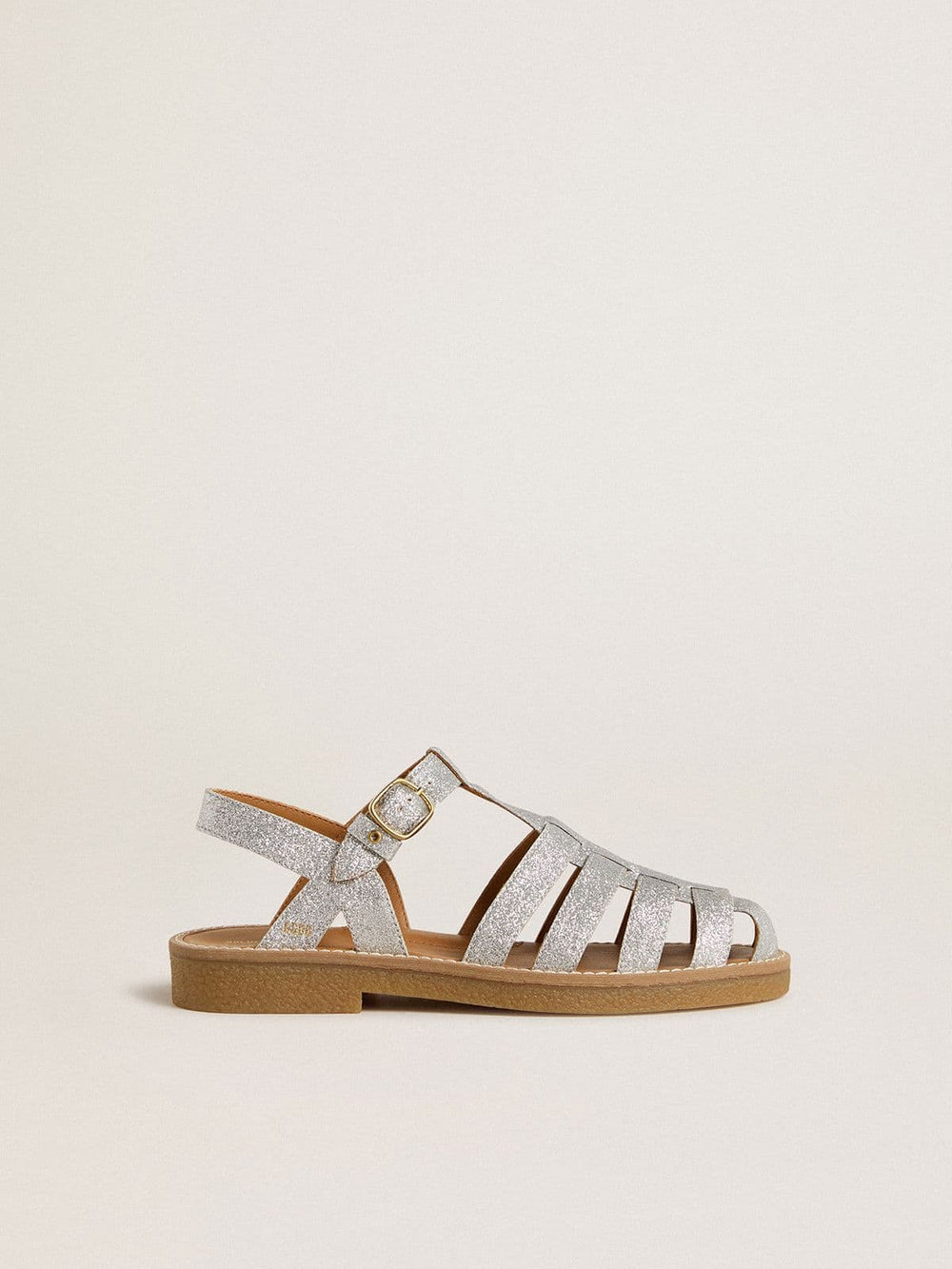 Maxime Young sandals in silver micro-glitter