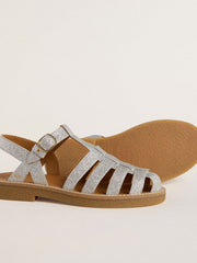 Maxime Young sandals in silver micro-glitter