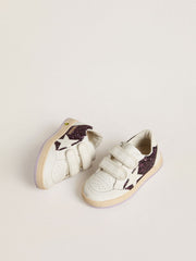 Young Ball Star in purple glitter with white leather star and heel tab