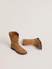 Wish Junior boots in camel suede with star embroidery
