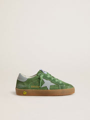 Young Super-Star in green suede with baby blue star and heel tab