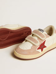 Ball Star Young in nappa with nappa star and pink suede heel tab