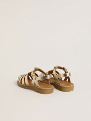 Maxime Junior sandals in gold leather
