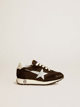 Young Marathon in black nylon with printed star and leather heel tab