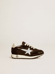 Young Marathon in black nylon with printed star and leather heel tab