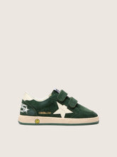 Young Ball Star in forest-green suede with cream leather star and heel tab