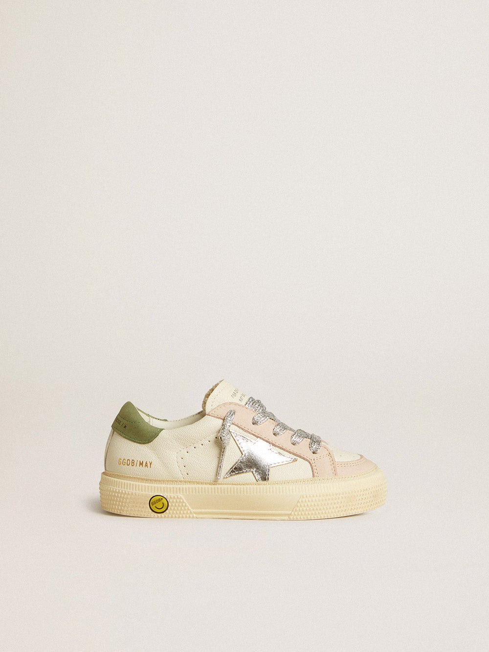 May Teen in nappa with silver star and olive green heel tab