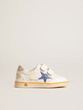 Young Ball Star with blue glitter star and beige suede heel tab