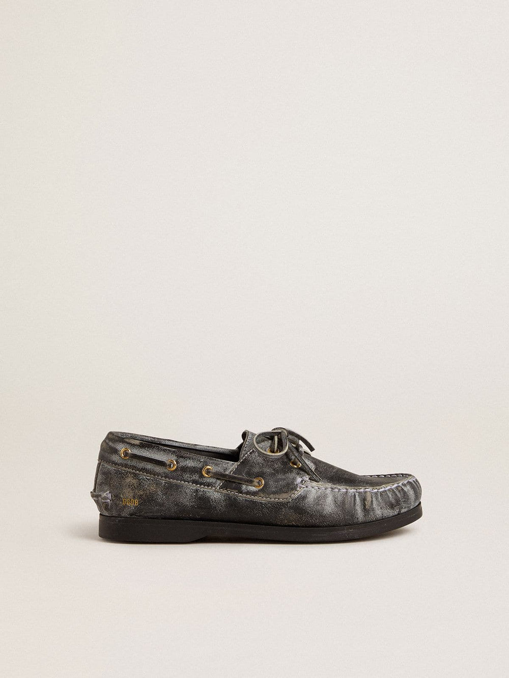 Young Cruise loafer in black distressed leather
