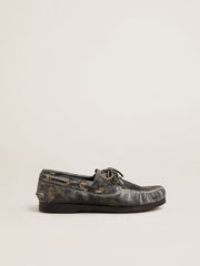 Young Cruise loafer in black distressed leather