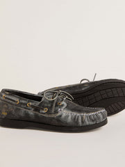 Cruise Teen loafer in distressed-effect black leather
