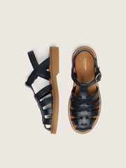 Young Maxime sandals in navy-blue leather