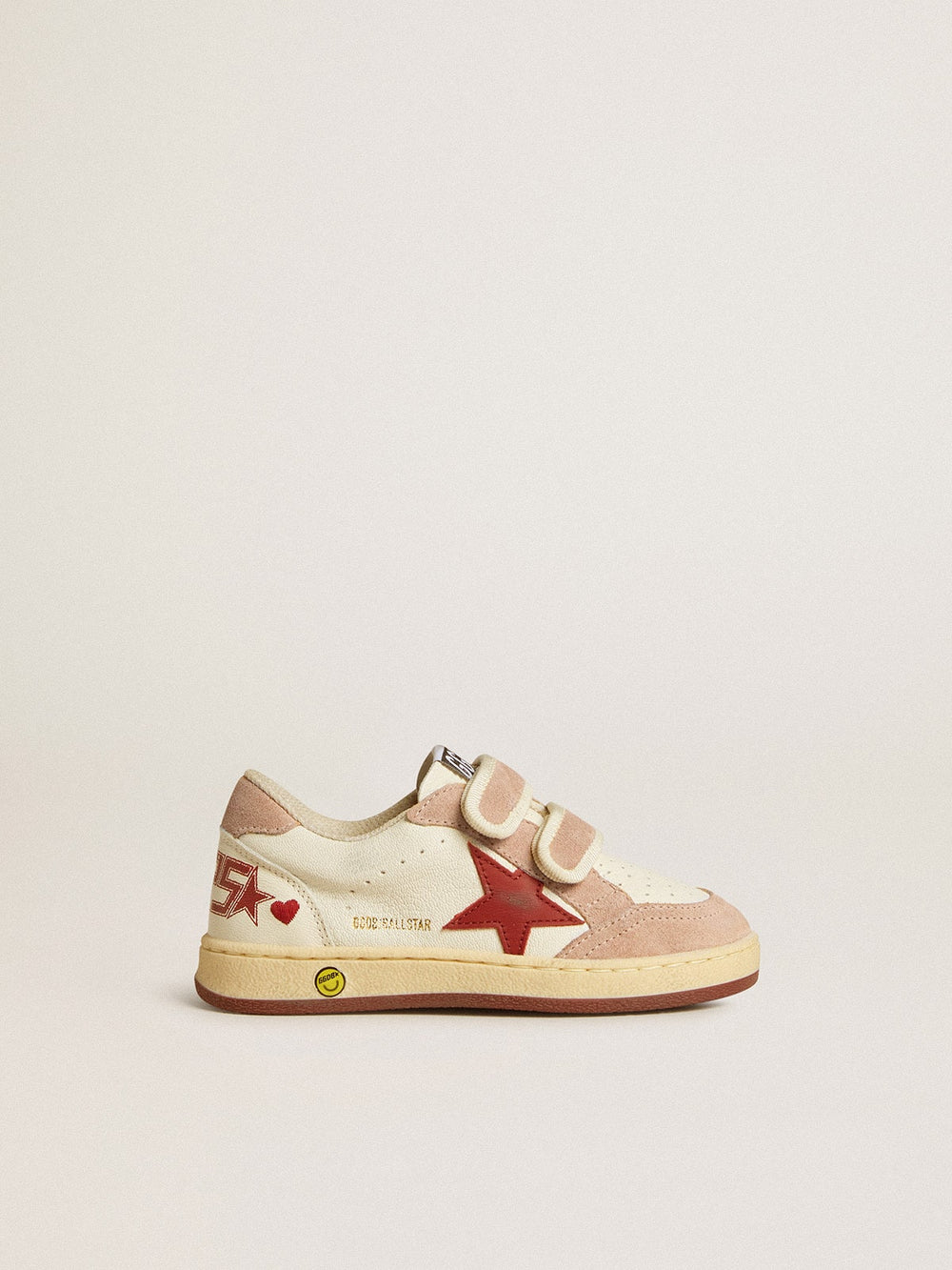 Ball Star Teen in nappa and suede with red star and red embroidered heart