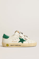 Old School Teen with green suede star and heel tab