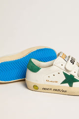 Old School Teen with green suede star and heel tab