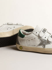 Old School Young with metallic leather star and green heel tab