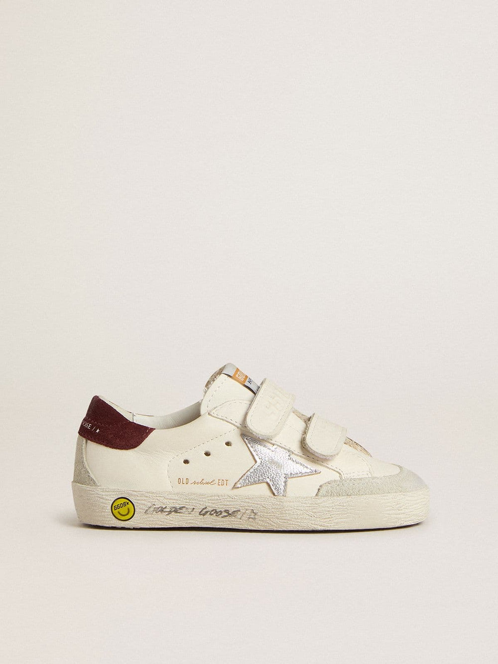 Teen Old School with silver metallic leather star and purple suede heel tab
