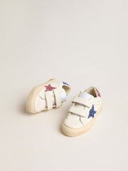 Young May School in leather with glitter star and heel tab