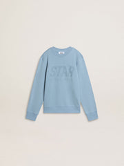 Boys' light blue sweatshirt with lettering on the front