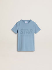 Boys' light blue T-shirt with print