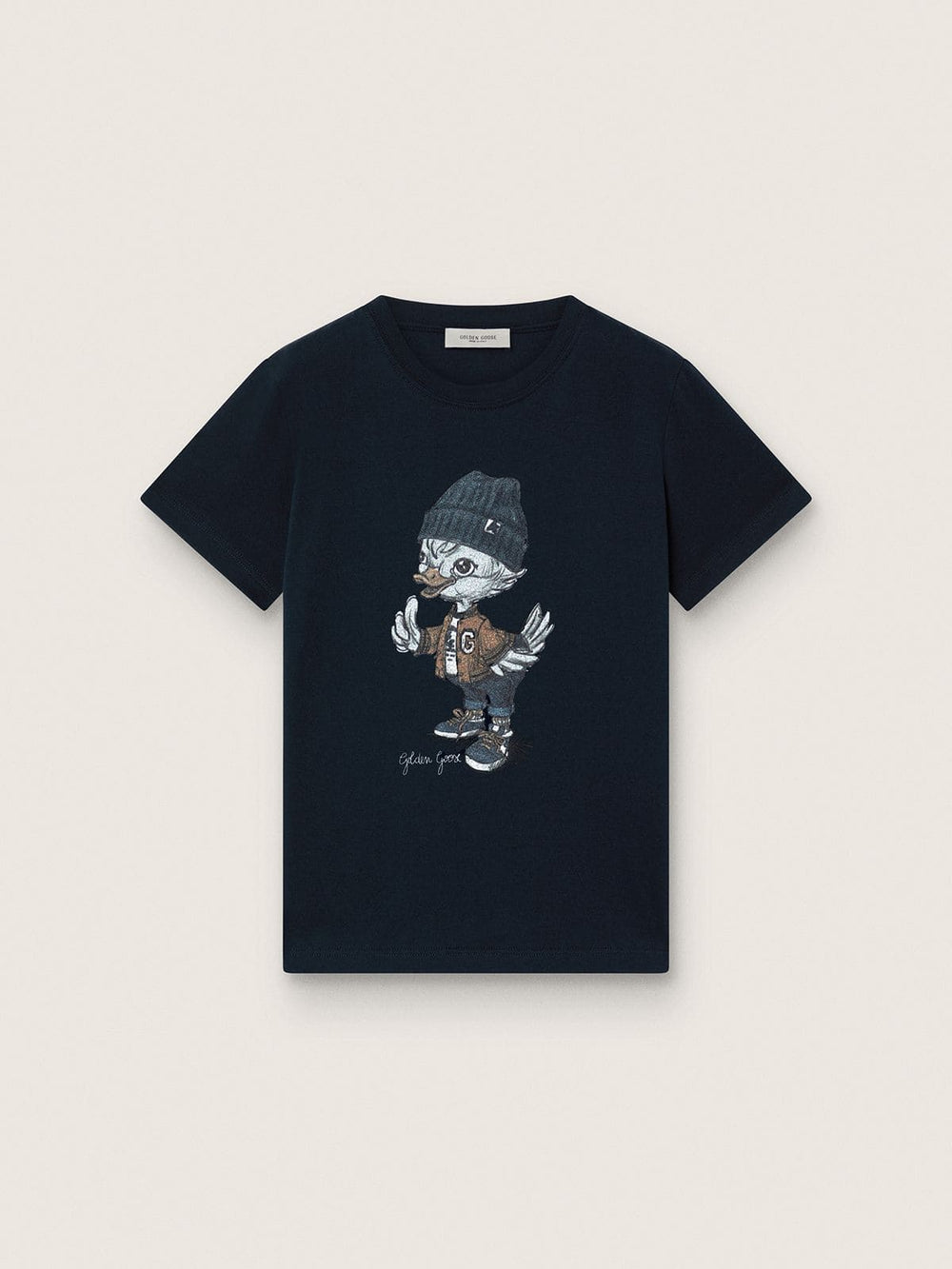 Journey T-shirt for boys in blue cotton jersey with digital mascot print